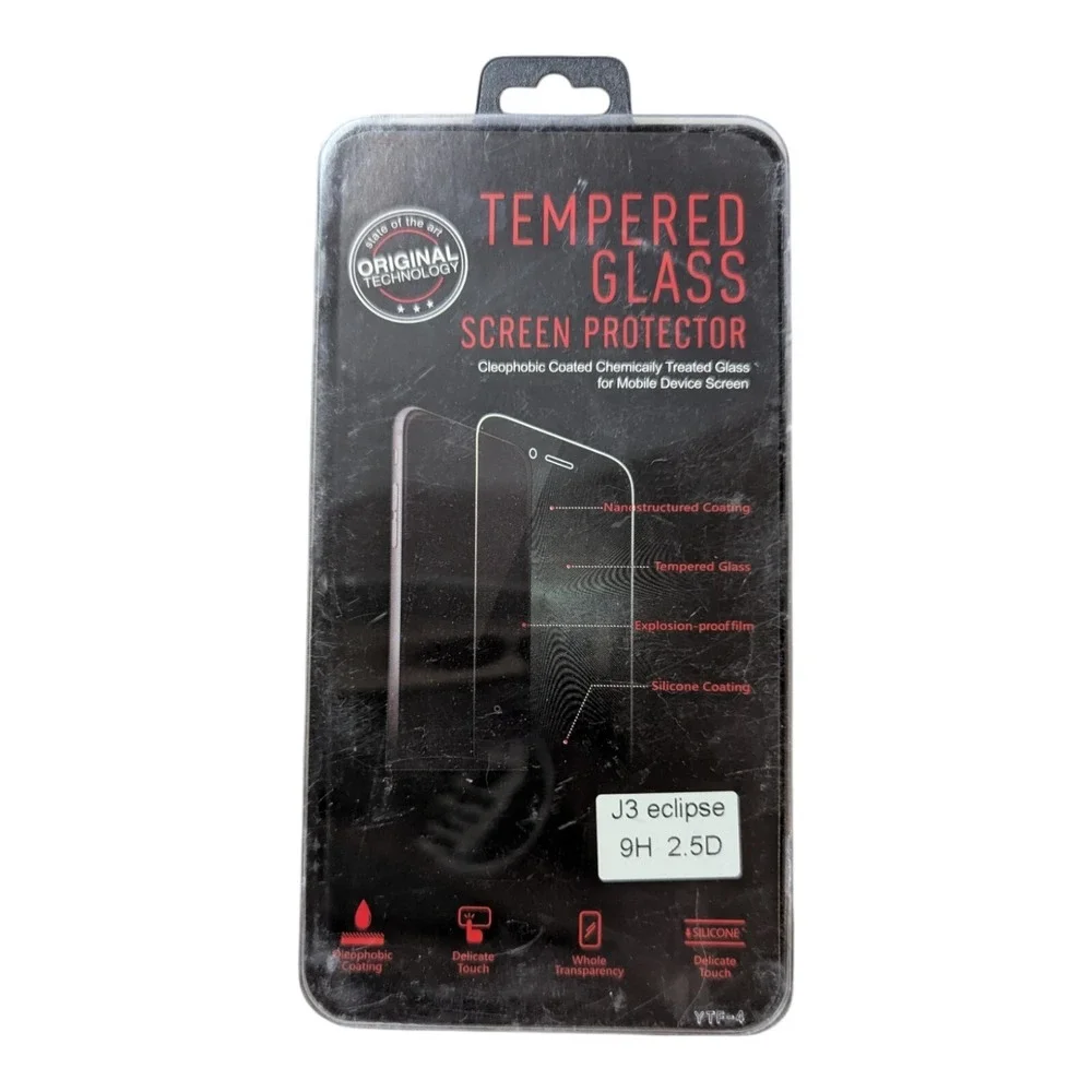 F6. Tempered Glass Screen Protector For Samsung Galaxy J3 Eclipse 9H 2.5D‎